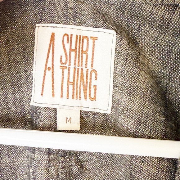 A Shirt Thing 100% Cotton Penelope brown/grey metallic  Shirt Blouse Top M - Picture 5 of 10
